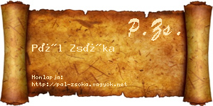Pál Zsóka névjegykártya