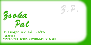 zsoka pal business card